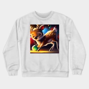 Cute Raindeer Drawing Crewneck Sweatshirt